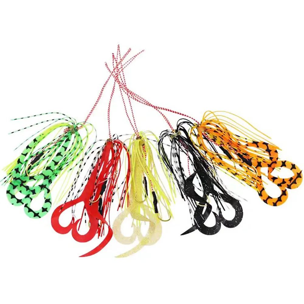 50 unids/lote falda de silicona cinturón aparejo de asistencia señuelo cebo barba pesca Inchiku gancho accesorios de mar aparejos de pesca - imagen 2