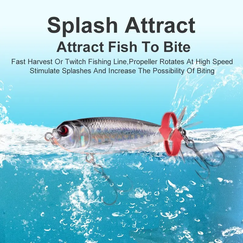 Kingdom-señuelo de pesca con hélice, cebo tipo lápiz, Topwater, 55mm, 8,8g, Wobblers, cola giratoria dura Artificial libre para Lucio - imagen 3