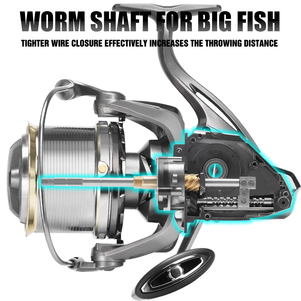 SAMOLLA mar rodamiento de acero inoxidable carrete de pesca giratorio 8000-14000 25KG pesca de Surf carrete potente arrastre de agua dulce de agua salada - imagen 4