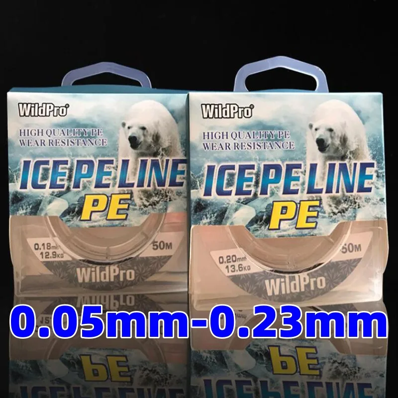 Línea de pesca en hielo de invierno de PE, 50 metros, 4 hebras, línea de pesca súper fuerte para pesca de carpa