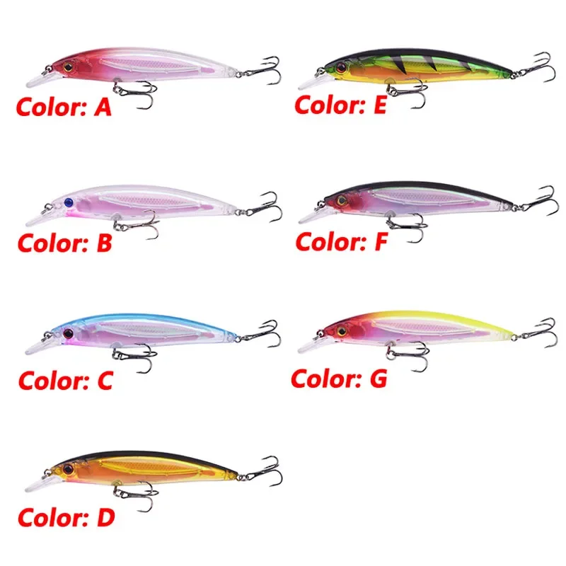 1 pieza. Laser señuelo de pesca de plástico 11 cm 11,5 g flotante wobblers cebo duro artificial con anzuelos bajo manivela