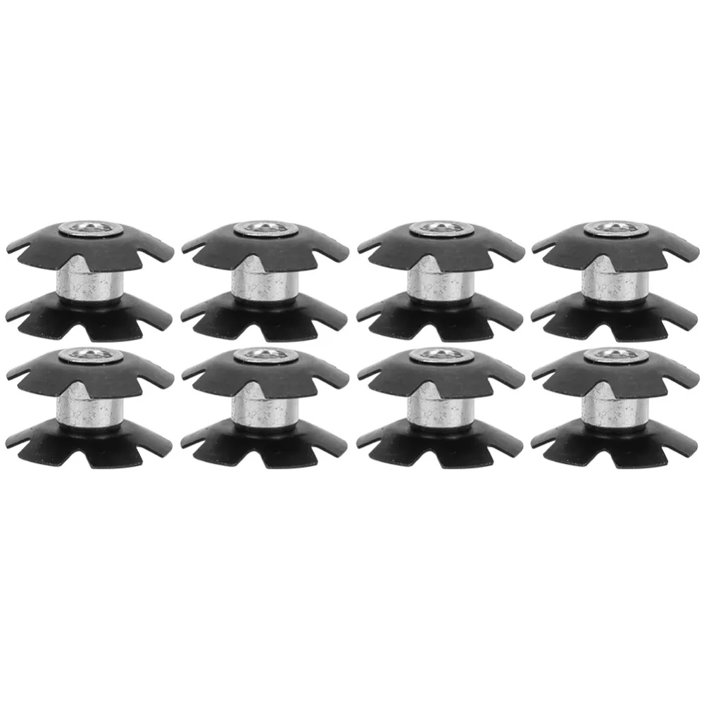 Tuerca estrella de acero de aleación de 8 Uds., fácil instalación, tuerca estrella ligera para horquilla de bicicleta negra para horquilla de bicicleta de 28,6mm/11,1 pulgadas - imagen 2