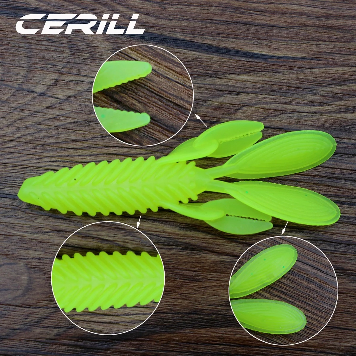 Ceril-señuelo de pesca suave con garra de camarón, cebo de gusano, Swimbait de silicona, langosta, carpa de goma, Lucio, Jigging, aparejos Wobbler, 5 piezas - imagen 4