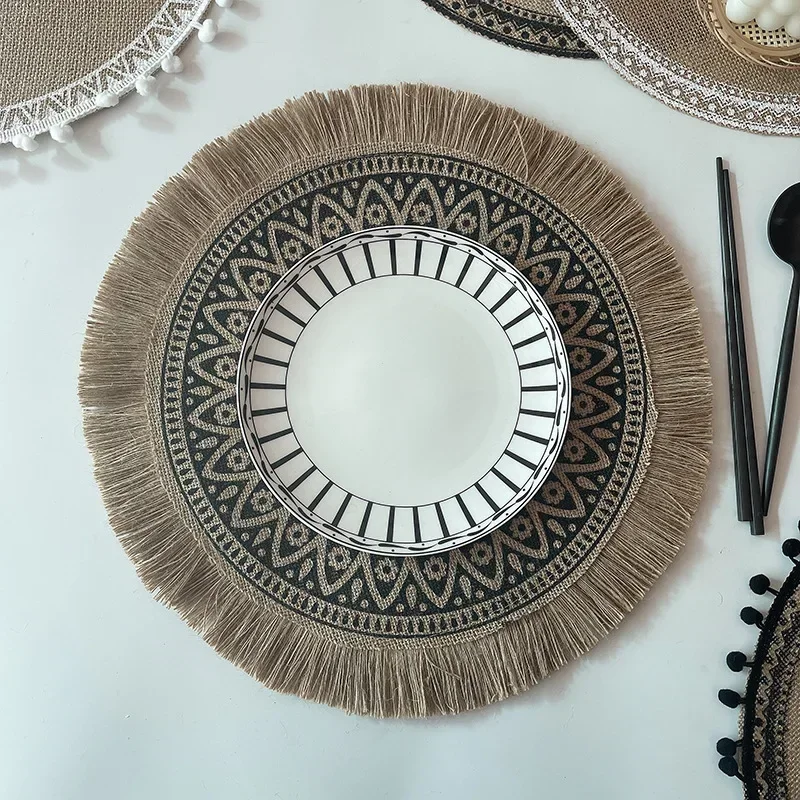 Tapete para tazas de café, mantel individual para mesa, mantel antideslizante de estilo nórdico, aislamiento térmico, decoración de muebles, estampado de flores redondas, 1 ud. - imagen 5