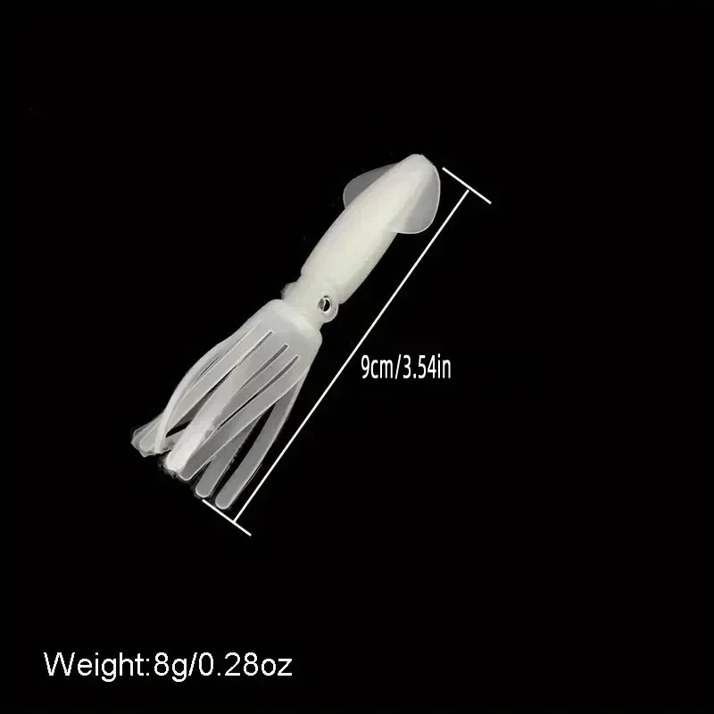 20 piezas cebo de calamar biónico, señuelos blandos luminosos artificiales, mezcla de faldas suaves de pulpo, señuelos de calamar, Señuelos de pesca blandos artificiales - imagen 4