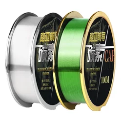 Línea de pesca con revestimiento de fluorocarbono, 100M, 0,10mm-0,50mm, 2KG-23,8 KG, línea de guía de fibra de carbono, línea de hundimiento de alambre de señuelo