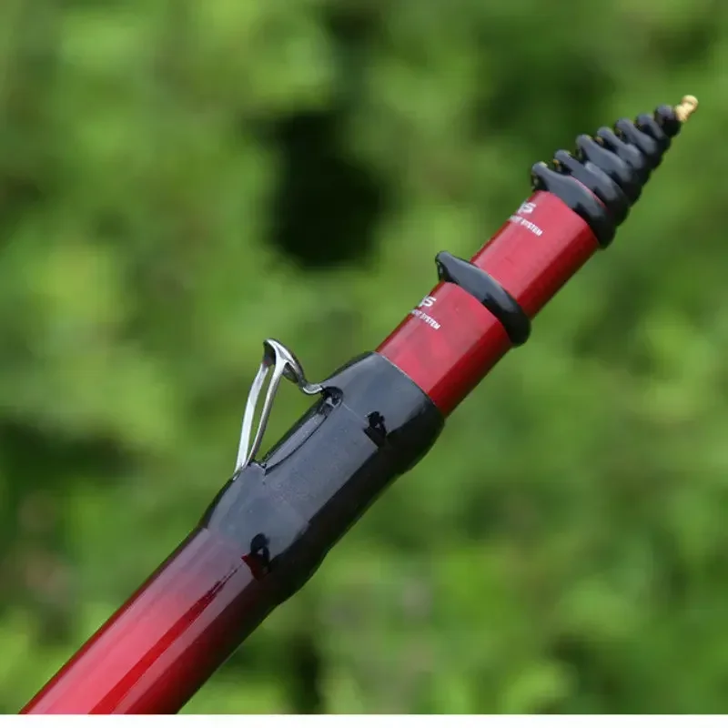 Caña de pescar de carbono de alta calidad, 4,5 M, 5,4 M, 6,3 M, 7,2 M, aparejos de pesca giratorios telescópicos de tres posiciones, caña de mar - imagen 4