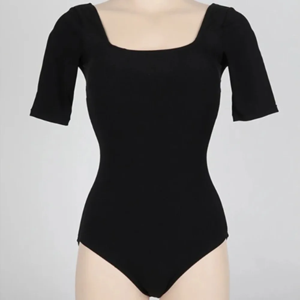 Nueva moda, traje de baño calado de Color sólido, diseño delgado, corte de malla, traje de baño sin espalda, traje de baño de manga corta de cintura alta, primavera caliente