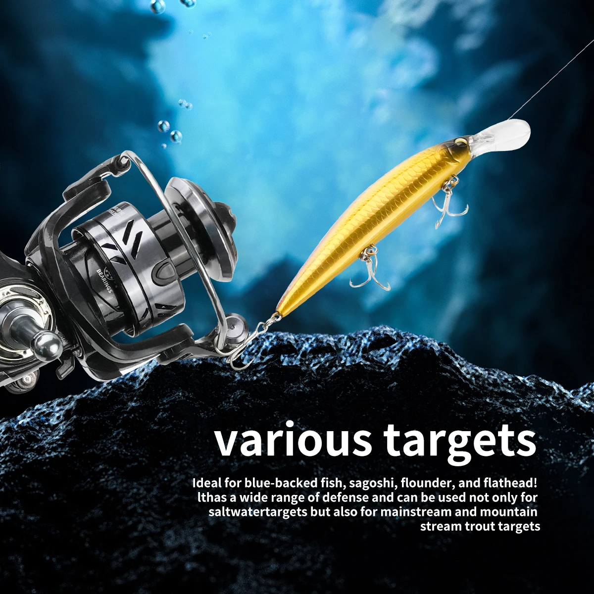 Señuelo de pesca de hundimiento Minnow, 110mm, 38g, pesado, duro, profesional, de fundición larga, Swimbait - imagen 5