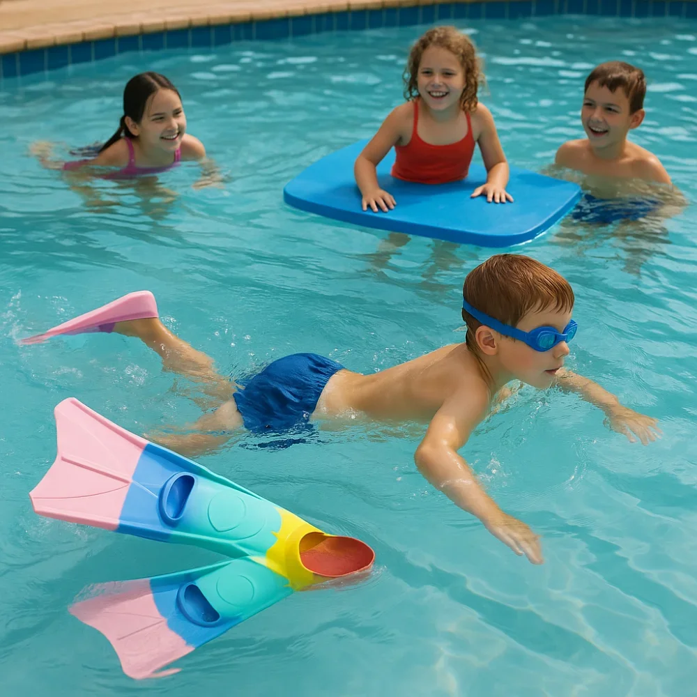 Aletas de natación de silicona profesionales, aletas de natación antideslizantes cómodas, equipo de buceo para niños y adultos - imagen 4