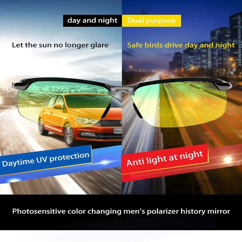 Gafas de sol polarizadas que cambian de Color, gafas de sol de visión nocturna para hombre 3043, gafas de sol para conducción diurna y nocturna al aire libre - imagen 2