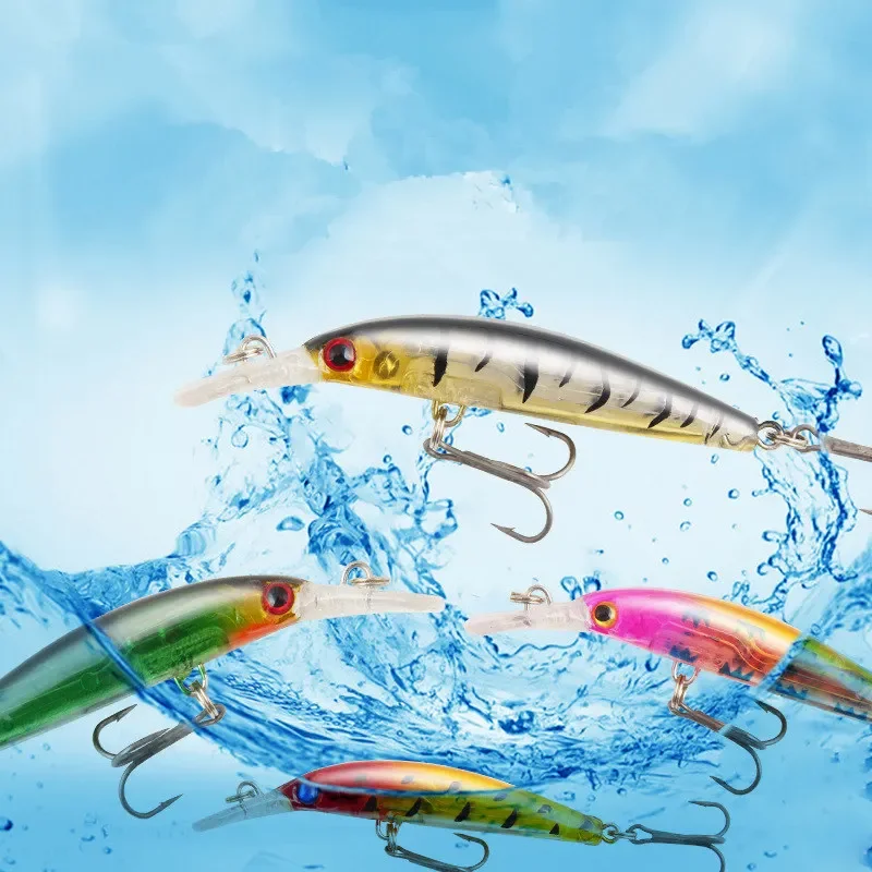 Señuelo de Pesca Minnow 70mm 3,6g cebo duro simulado Wobbler Jig cebo Crankbait carpa lubina rayada Pesca aparejos de Pesca Swimbait