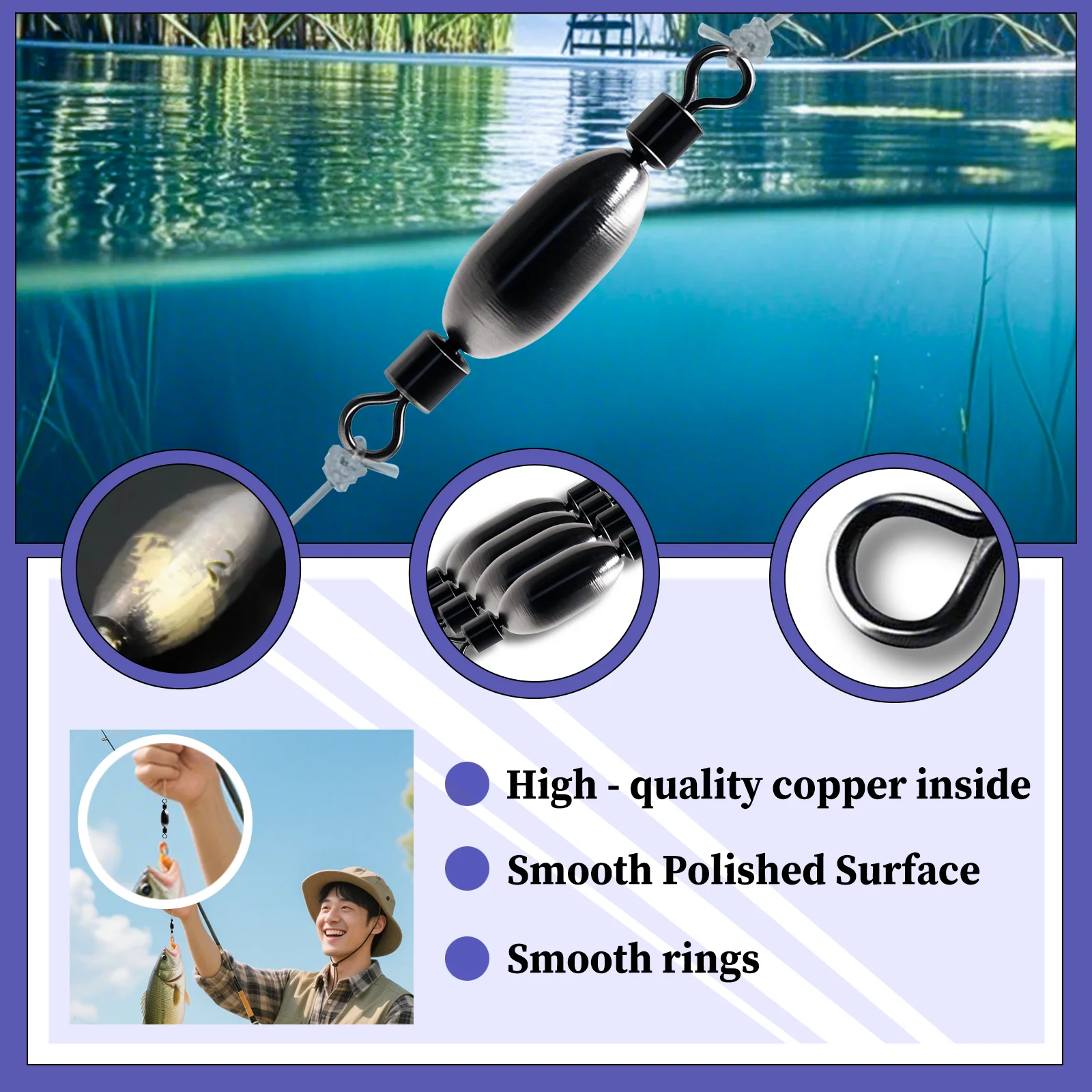 Plomo de pesca de 9KM, pesas tipo bala, banco de tiro, pesas de plomo para pesca con cambio rápido, giratorio, agua salada, agua dulce para lubina - imagen 4