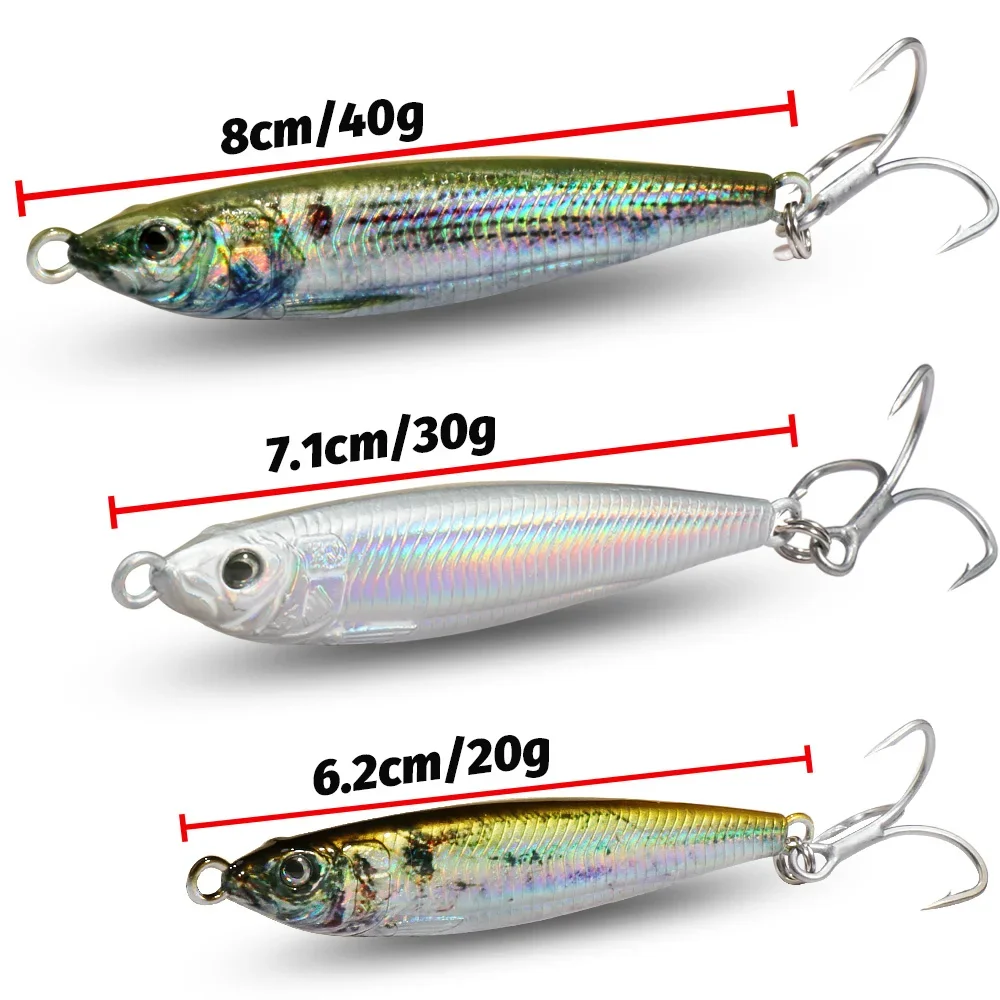 Señuelo de plantilla de Metal 20g 30g 40g 3D impreso aparejos de Pesca de hundimiento rápido gancho de hoja Swimbait Pesca cebo VIB - imagen 3