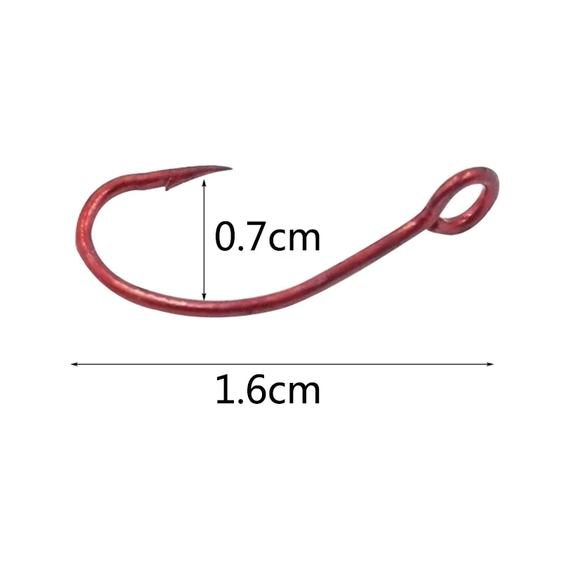 20 piezas de pesca de acero rico en carbono, anzuelo individual rojo para señuelo, cuchara, carpa, anzuelo afilado, anzuelo de pesca con anillo, anzuelos, aparejos de pesca - imagen 5