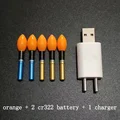 orange and 2 battery