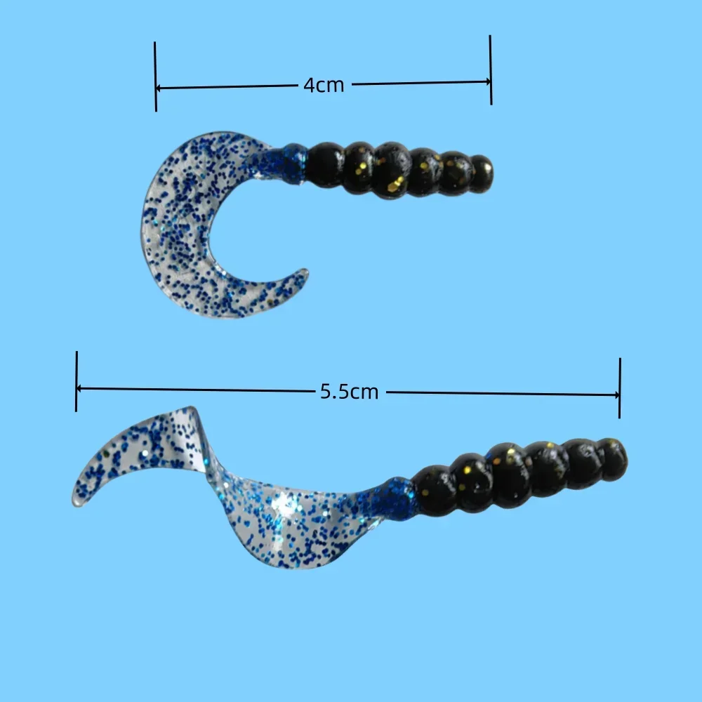 MUKUN 12 unids/lote señuelo de pesca suave Wobblers cebo Artificial de silicona larva señuelos de gusano para lubina trucha carpa Señuelos de Pesca 4cm 0,75g - imagen 5