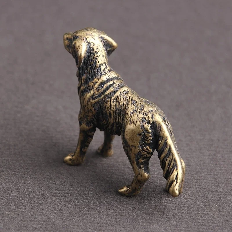 Figuritas de hound de cobre antiguo, adornos de escritorio en miniatura, Animal del zodiaco, perro, estatua pequeña, té, mascota, decoraciones para el hogar, artesanías para cachorros - imagen 4