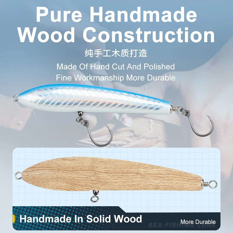 Señuelo lápiz madera OBSESSION WD131 para perca en agua salada - imagen 5