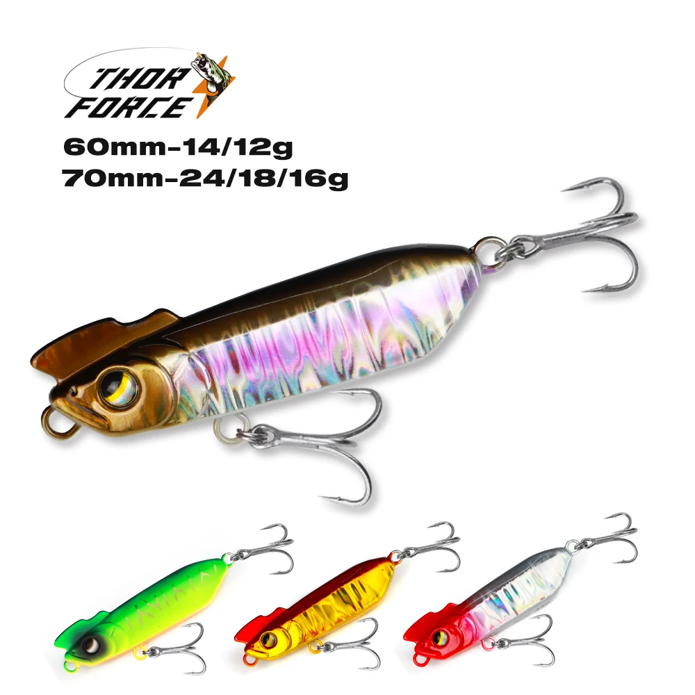 THORFORCE-señuelo de pesca Popper, cebo Artificial Wobbler, lubina, hundimiento, aparejos de pesca de agua salada