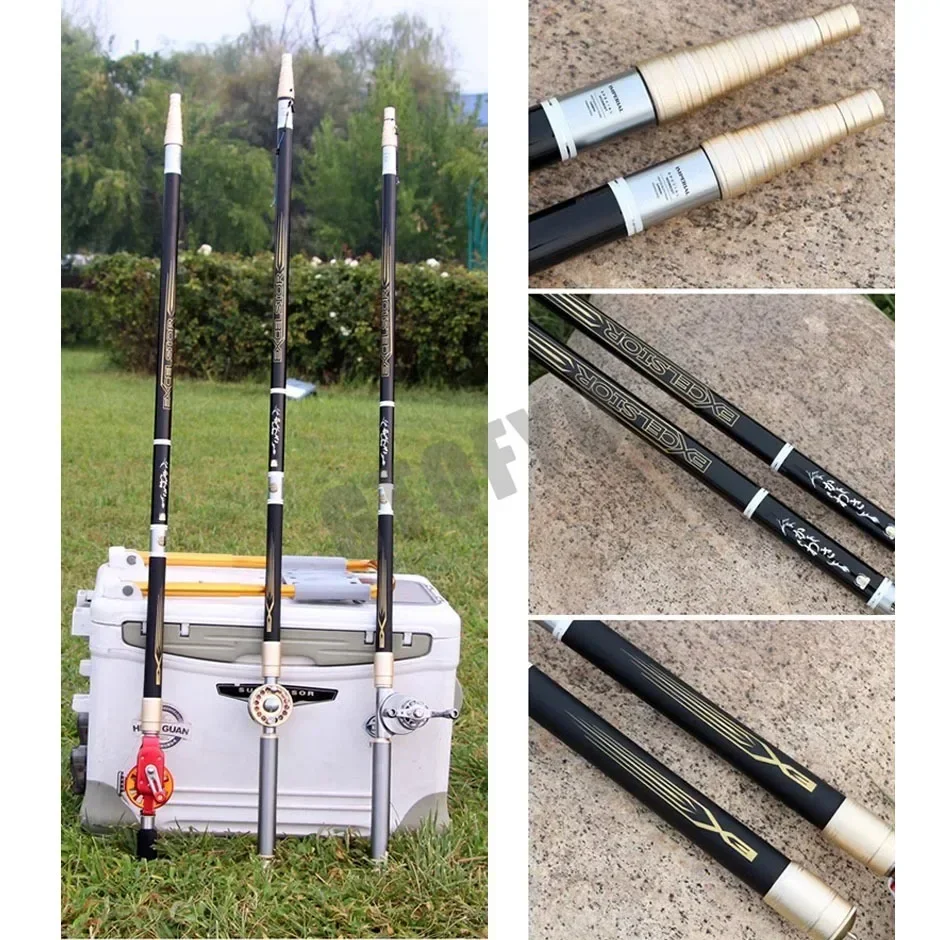 Juego combinado de caña de pescar y carrete huecos de posicionamiento múltiple, Variable, de alto carbono, 3,6-10M, ultraligero, súper duro - imagen 5
