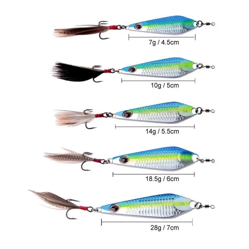 ILURE-señuelo de pesca de 5 piezas, plantilla de Metal VIB 7g-28g, cebo duro Artificial, ojos 3D, Wobblers de hundimiento, aparejos de pesca de mar, lubina y trucha - imagen 2