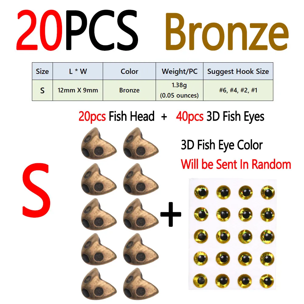 20pcs Bronze S