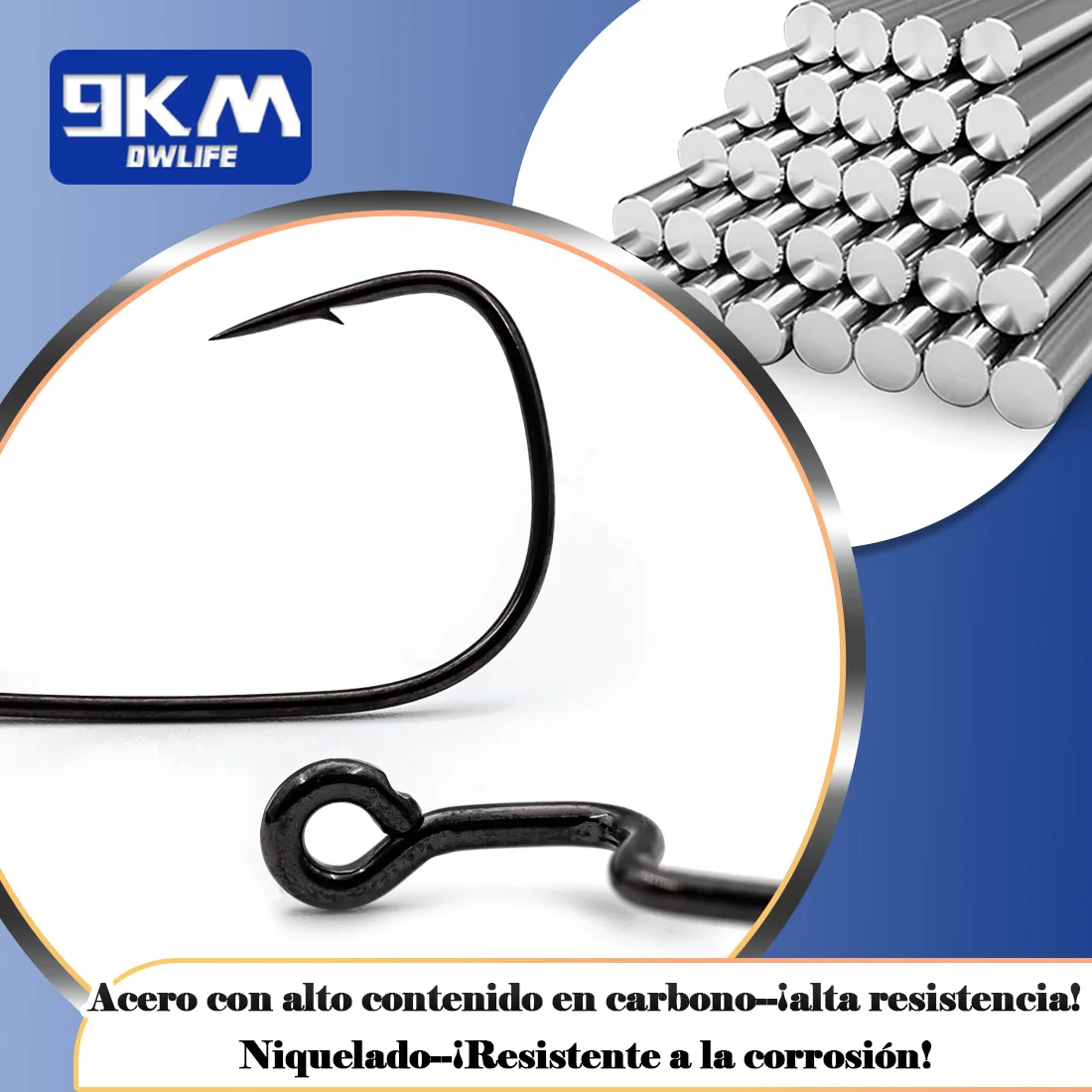 Ganchos Ewg 50 Uds pesca de lubina anzuelos de aparejo Texas anzuelos de pesca de gusanos sin deslocados anzuelos de pesca de agua salada agua dulce 10 ~ 8/0 # - imagen 3