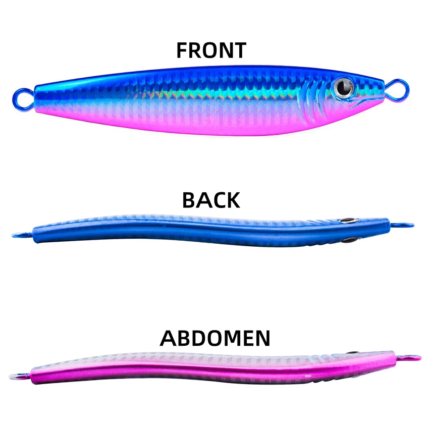 Señuelo de pesca de Metal de aguas profundas, 5 uds., 40g, 60g, 80g, 100g-250g, pesca en barco, señuelo de caballa a la deriva, fundición larga, hundimiento rápido, señuelo de Metal - imagen 3