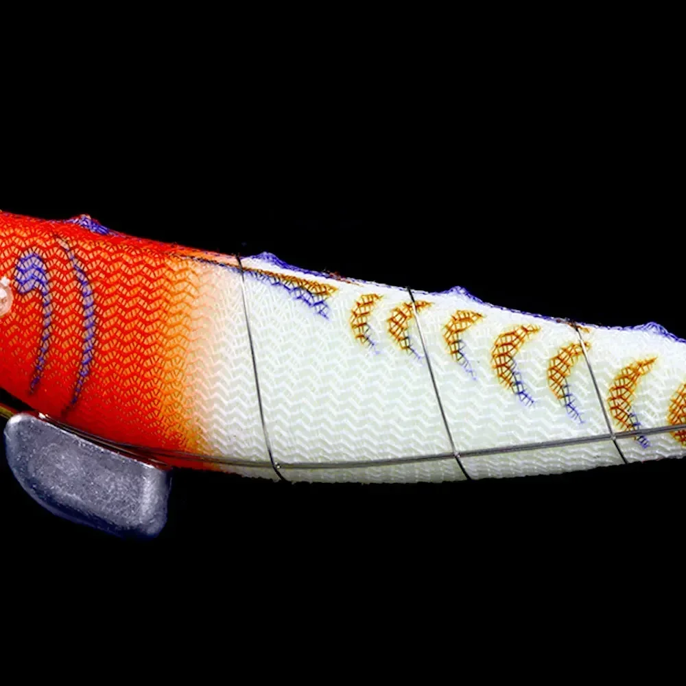 5 uds 12cm pulpo calamar Jig señuelo luminoso camarones de madera Señuelos de pesca artificiales pulpo sepia camarones cebo de pesca duro - imagen 5