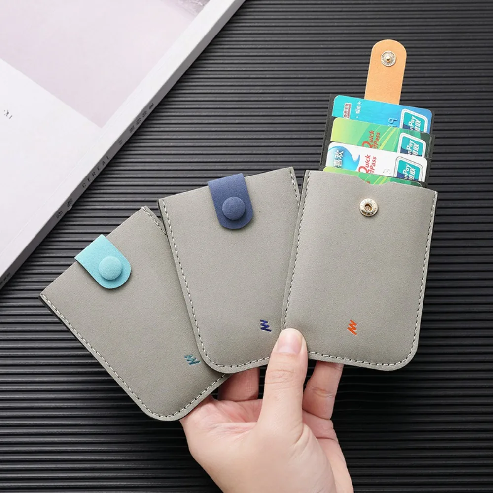 Cartera para tarjetas oculta laminada de cuero PU creativa, extraíble, tipo 4 bolsillos para tarjetas, tarjetero de visita, monederos con bloqueo RFID para mujer - imagen 2