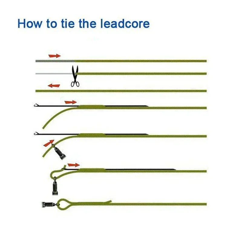 Leader de línea Leadcore para pesca de carpa, 10/60lb, tejido súper apretado, 16 cuentas Heli Chod, fácil empalme para accesorios de aparejos de pesca de carpa - imagen 4