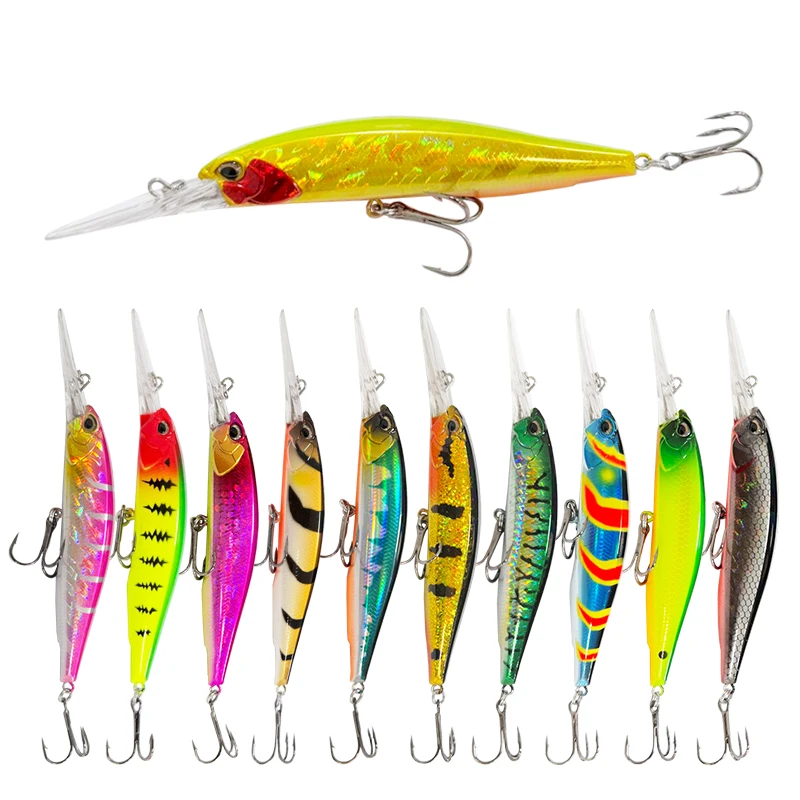 Señuelos de pesca de pececillo que se hunden, cebo duro Artificial de fundición larga, equipo de pesca de trucha y lubina de agua salada, 100mm, 18,8g - imagen 3