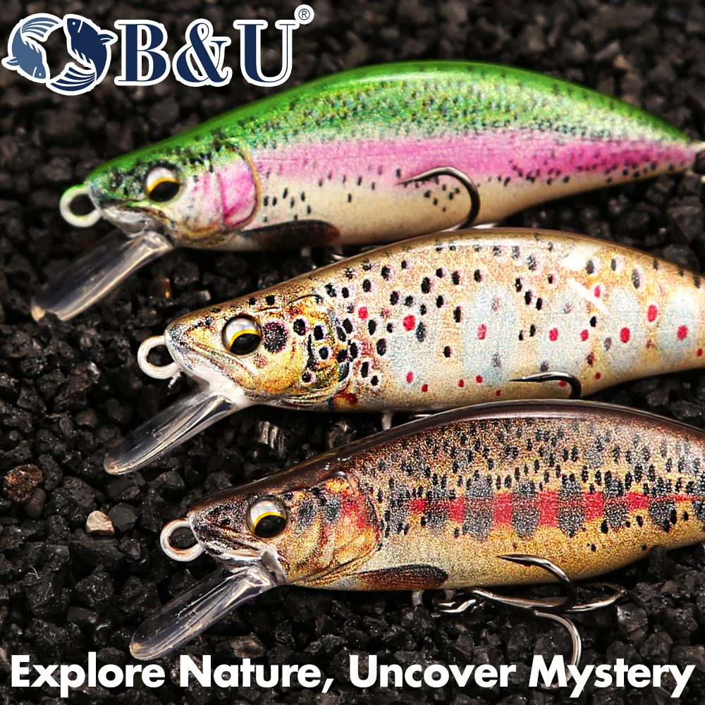 B&U Minnow Señuelo duro patrón trucha para lubina y lucio - imagen 3