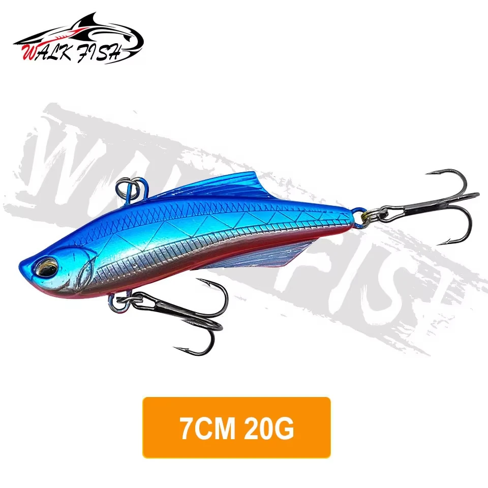 WALK FISH-Señuelos de pesca hundidos con vibración VIB, 7cm, 20g, placa de hierro de plástico, pescado de plomo, cebo biónico de fundición de largo alcance, trucha con lentejuelas - imagen 5