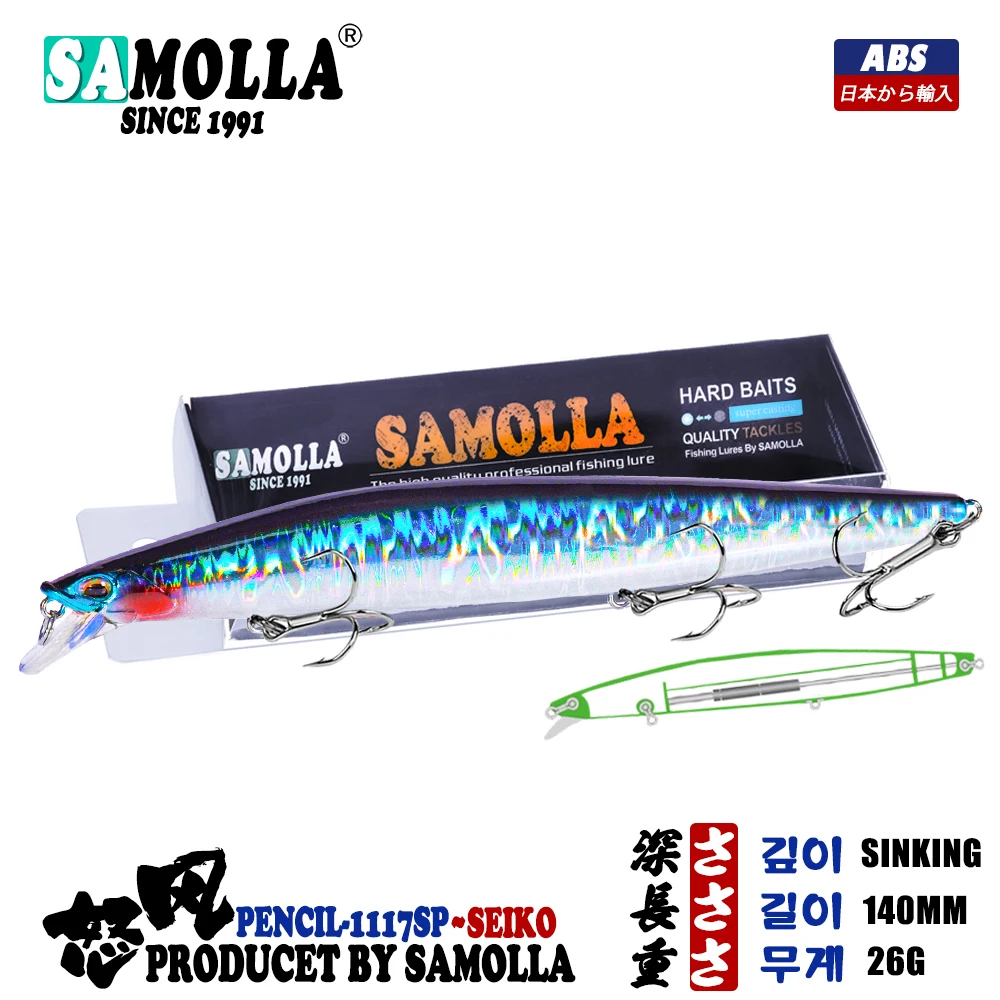 Señuelo minnow SAMOLLA 140mm 26g color principal vista lateral