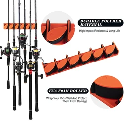 Gpture-estante Vertical de pesca de 30cm, soporte para caña de pescar de 6 cañas, soporte para caña de pescar, estante para caña montado en la pared Horizontal duradero