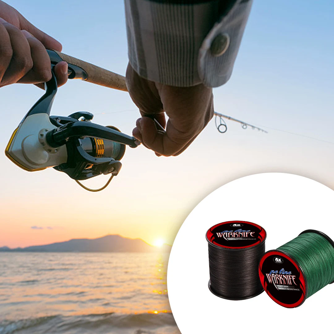 Warknife-Hilo de pescar trenzado, multifilamento para pesca de carpa, PE, agua salada, 2-100lb, 4 hebras, 1500M, 4 tejidos - imagen 2