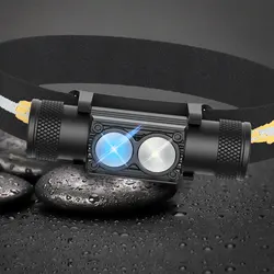 Linterna LED recargable USB tipo C – Luz blanca y azul para pesca nocturna