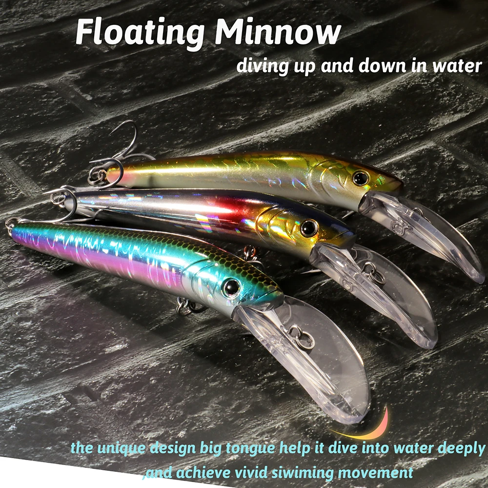 GOBAIT-señuelo de Pesca flotante Minnow, sistema de equilibrio de bola de acero, Wobbler, aparejos Popper, Crankbait, 15g, 12,7 cm - imagen 3