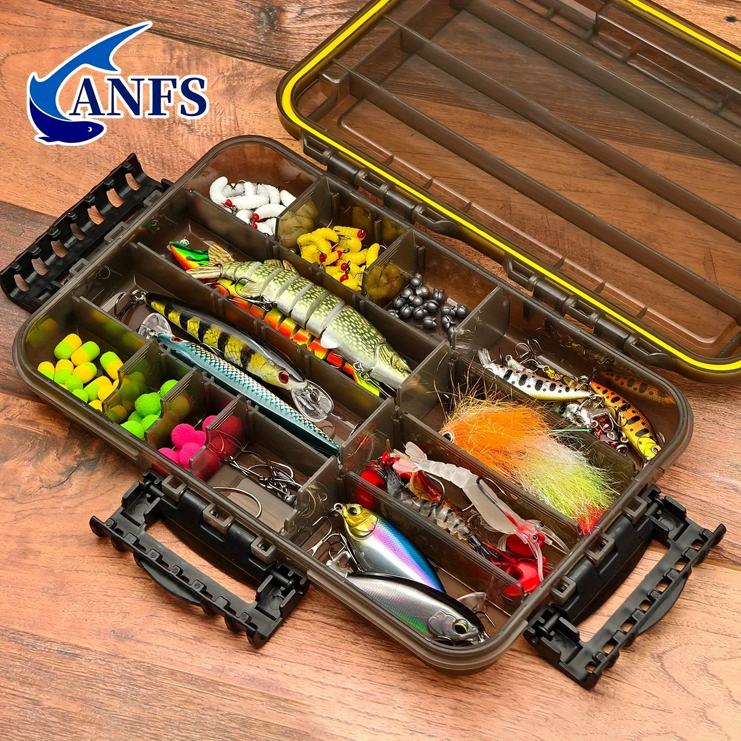 ANFS 1 caja organizadora de aparejos de pesca, caja de cebo impermeable con compartimentos extraíbles para diferentes cebo, caja de aparejos impermeable - imagen 5