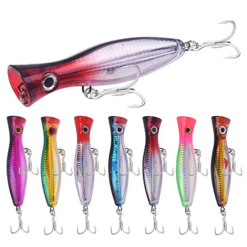 Señuelo de pesca de arrastre en el mar, Wobblers de 12cm, 42g, Popper grande, señuelos de plástico láser de agua salada, cebo Artificial, aparejos de pesca de atún, 1 piezas - imagen 2