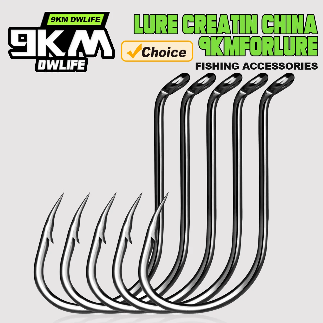 Anzuelo de pesca de pulpo de 9KM, Señuelos de Pesca de carpa de mar, anzuelos de púas negros, 50 Uds., anzuelos de gusano, aparejos de agua dulce y salada