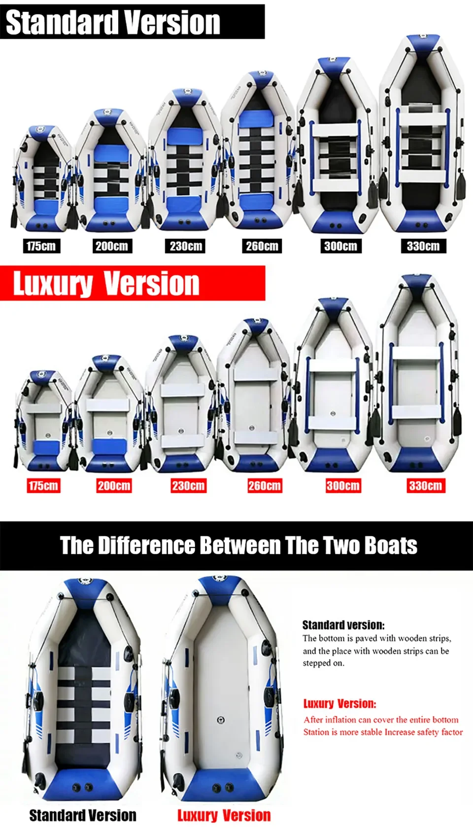 Explore la gama de botes duraderos y elegantes con las versiones estándar y de lujo