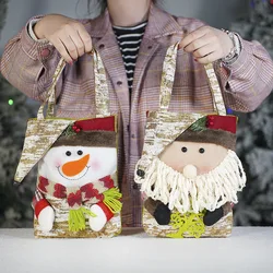 Medias Navideñas Papá Noel y Muñeco de Nieve – Bolsas de Regalo Festivas