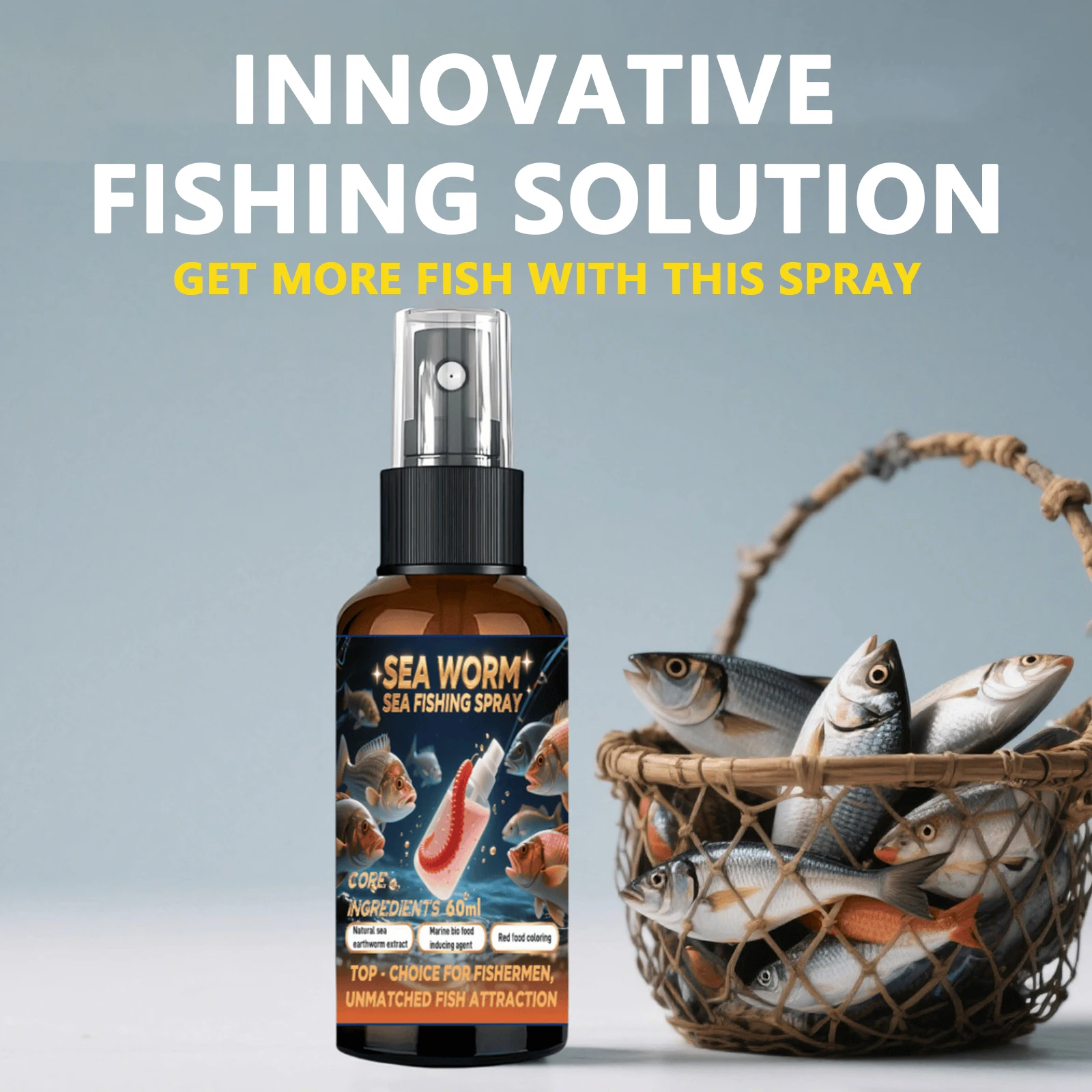 Atrayente de pesca de 60ml, fuerte Aroma de pescado, aditivo rápido para la aggregación de peces, señuelo de pescado concentrado líquido para pesca en hielo en invierno - imagen 3