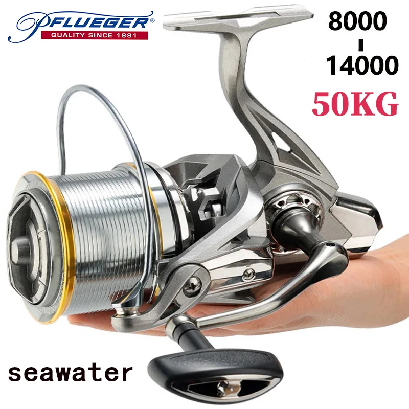 Pflueger carrete giratorio de alta resistencia 50kg arrastre máximo carrete de pesca de curricán de agua salada carrete de Baitcasting potente profesional para el océano - imagen 2