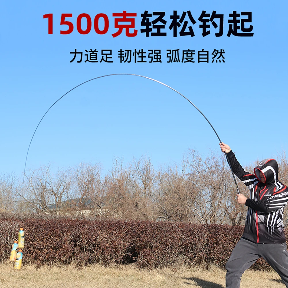 Caña de pescar telescópica ultraligera de 3,6-7,2 M, caña de pescar de carpa súper dura de fibra de carbono, caña de pescar de mano de agua dulce - imagen 4