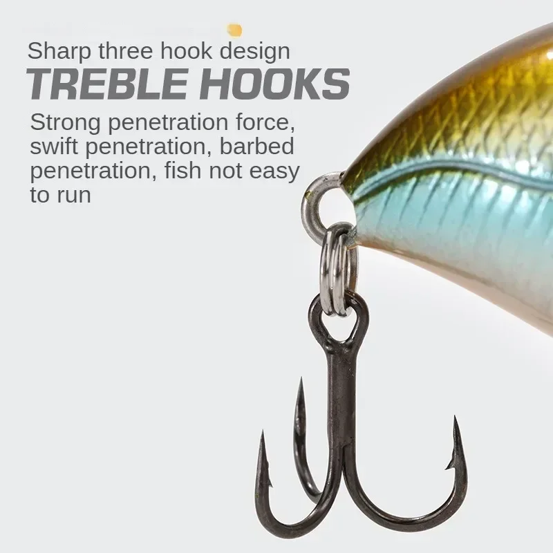 Crankbait Wobblers señuelo de pesca Artificial, anzuelos de pesca duros, cebos flotantes poco profundos, suministros de pesca, 8g, 40mm, 40mm - imagen 4