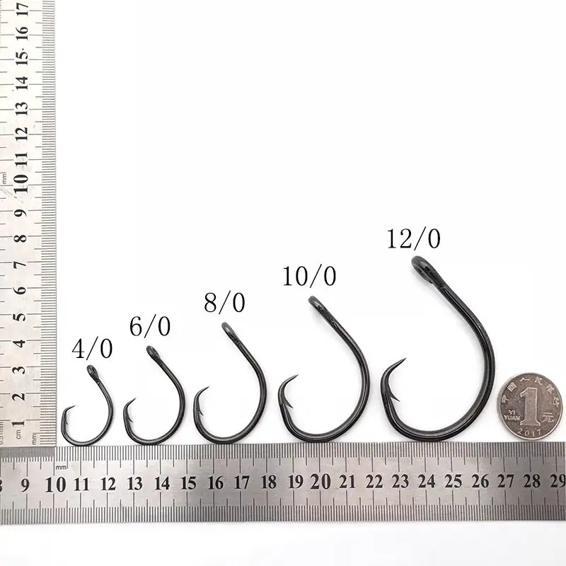 Mustad-anzuelos de pesca Ultrapoint 39950NP, señuelo de gusano de océano profundo, afilado, gancho de púas, anzuelos circulares de acero de alto carbono, pescado negro - imagen 4